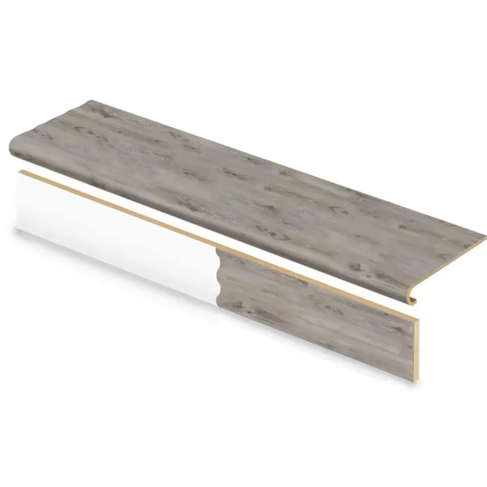 Banff Gray Hickory Stair Tread And Reversible Riser Kit 47 In. L X 12-1/8 In. W X 1-11/16 In. T For Stairs 1 In. T By Cap A Tread | * Flash Sale