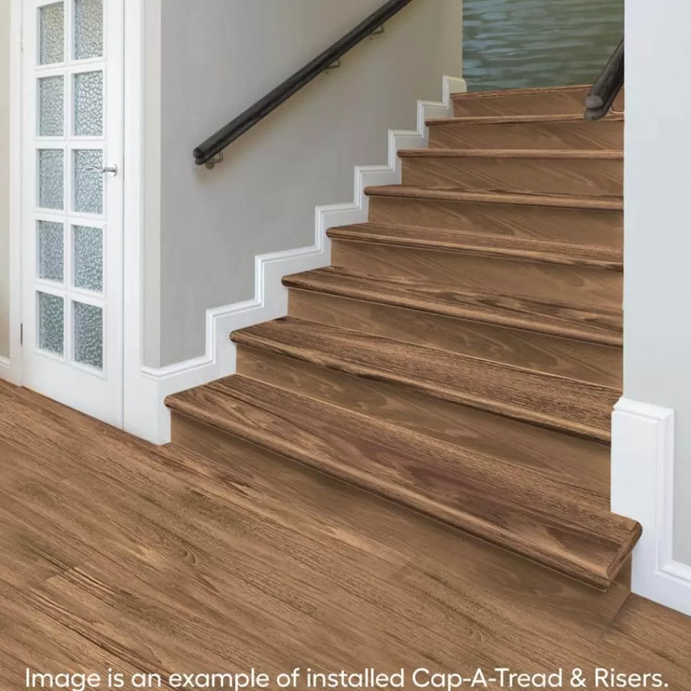 Burnt Oak/Auburn Wood Stair Tread & Reversible Riser Kit 47 In. L X 12-1/8 In. W X 1-11/16 In. T For Stairs 1 In. Thick By Cap A Tread | * Sale