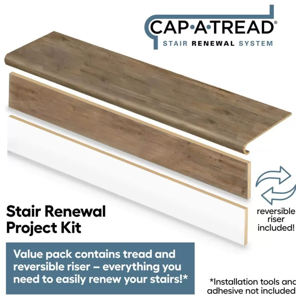 Calusa 1-11/16 In. T X 12-1/8 In. W X 47 In. L For Stairs 1 In. T Stair Tread And Reversible Riser Kit By Cap A Tread | * Best