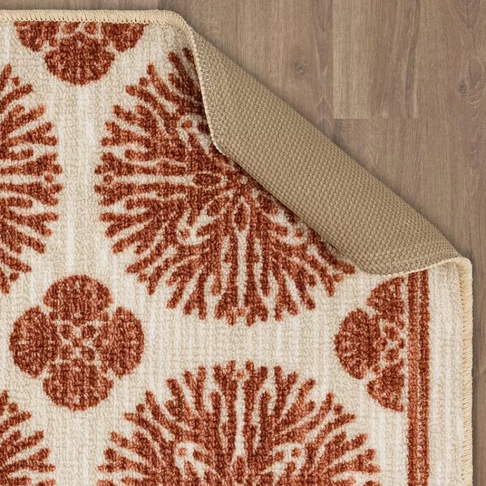 Coral Medallion Spice 1 Ft. 8 In. X 2 Ft. 10 In. Medallion Machine Washable Area Rug By Mohawk Home | * Store
