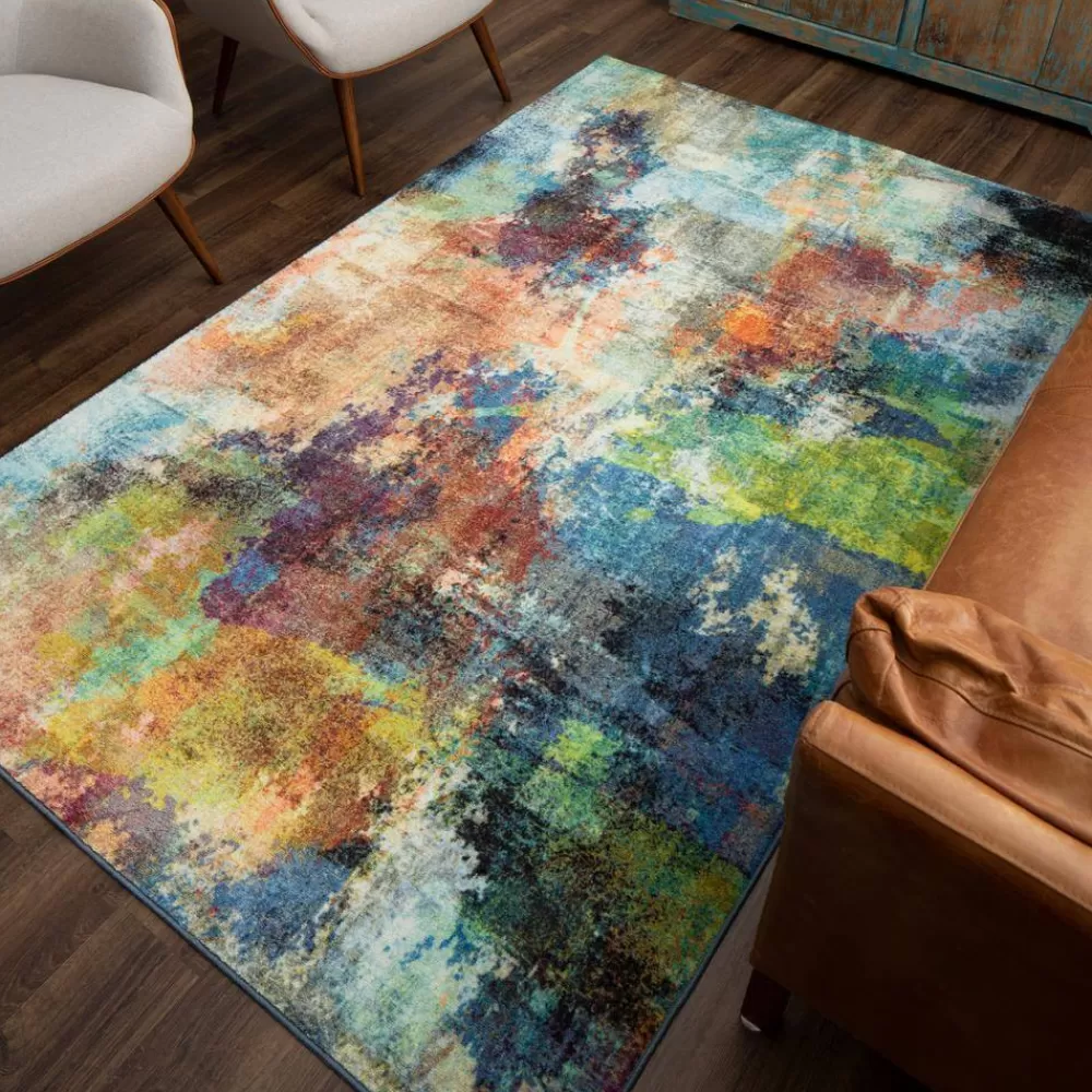 Decollage Multi 4 Ft. X 6 Ft. Abstract Area Rug By Mohawk Home | * New
