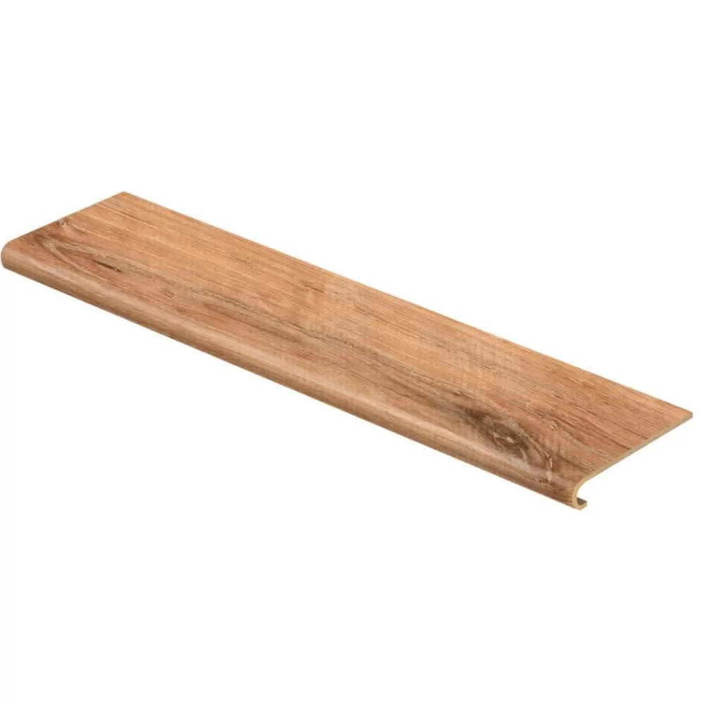 Fresh Oak/Elk Wood 94 In. L X 12-1/8 In. W X 1-11/16 In. T Vinyl Overlay To Cover Stairs 1 In. Thick By Cap A Tread | * New