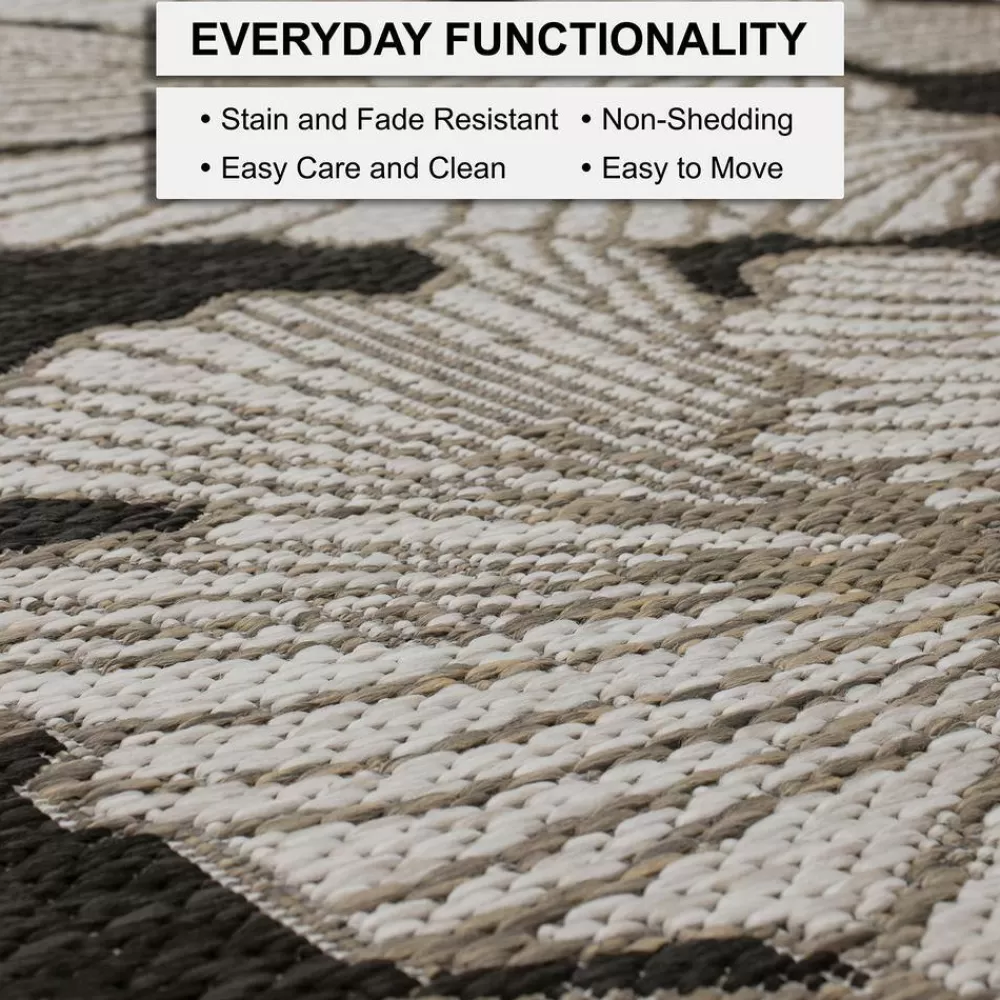 Harbour Blossoms Dark Grey 8 Ft. X 10 Ft. Floral Indoor/Outdoor Area Rug By Mohawk Home | * Outlet