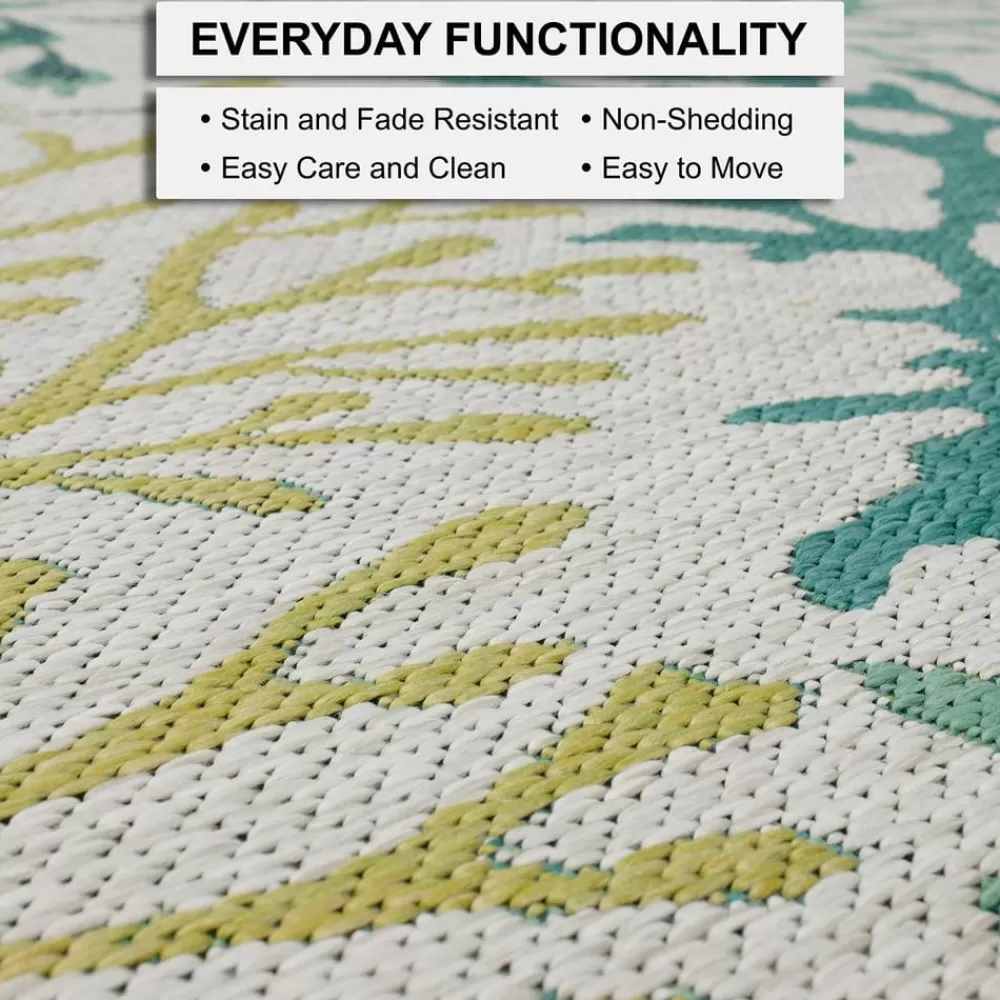 Lagoon Teal 10 Ft. X 13 Ft. Indoor/Outdoor Area Rug By Mohawk Home | * Sale