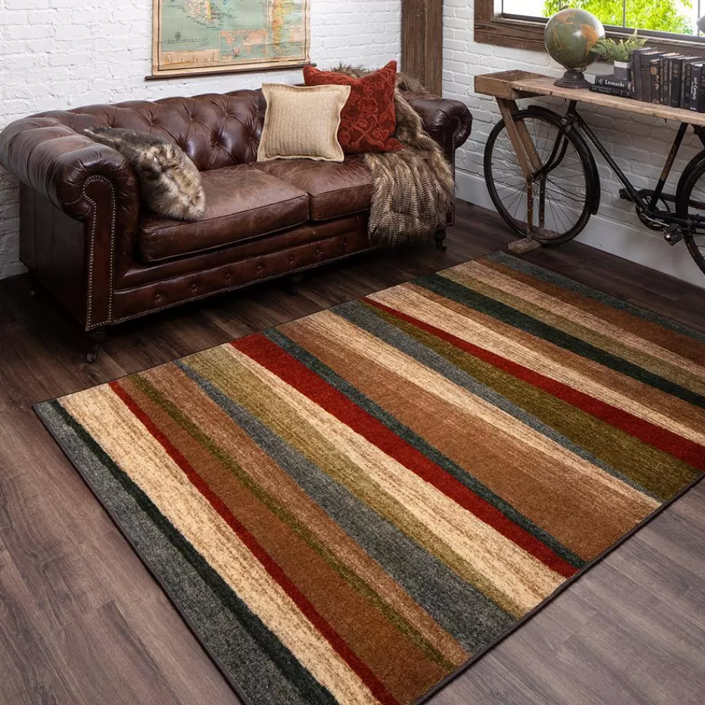 Mayan Sunset Sierra 5 Ft. X 8 Ft. Striped Area Rug By Mohawk Home | * Flash Sale