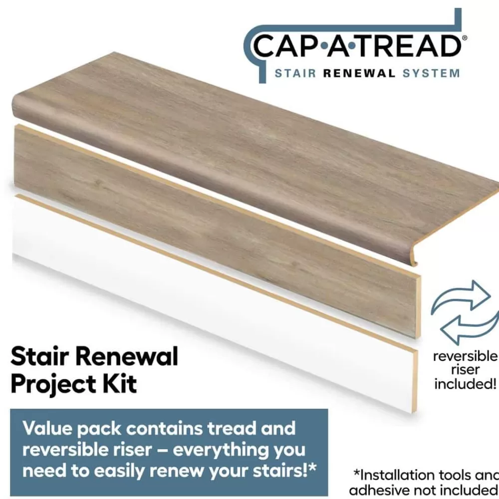 Moonstone Stair Tread And Reversible Riser Kit 47 In. L X 12-1/8 In. W X 2-3/16 In. T By Cap A Tread | * Sale