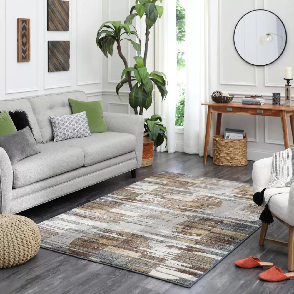 Pyramid Lake Taupe 8 Ft. X 11 Ft. Abstract Area Rug By Mohawk Home | * Cheap