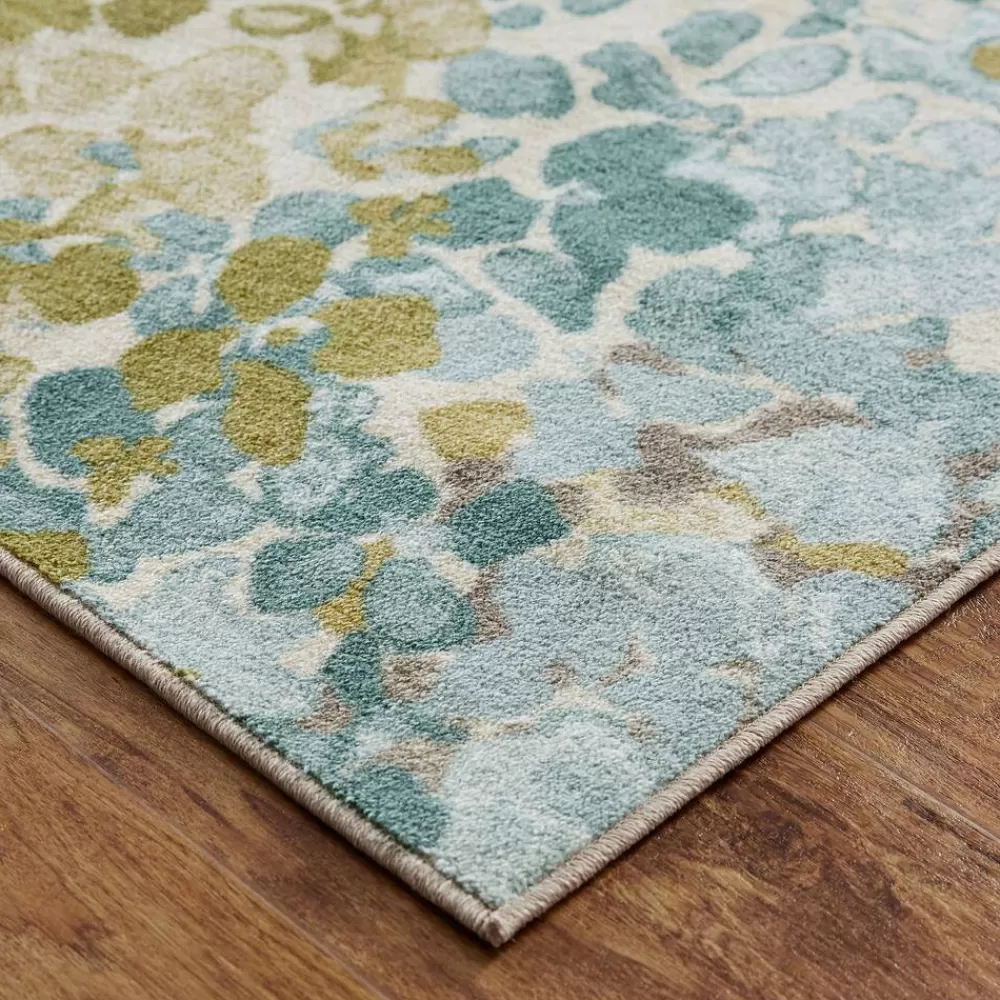 Radiance Aqua 1 Ft. 8 In. X 6 Ft. Machine Washable Floral Runner Rug By Mohawk Home | * Discount