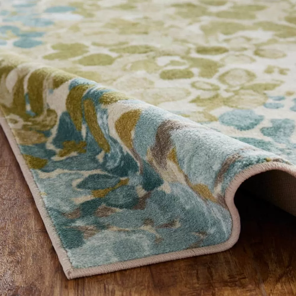 Radiance Aqua 1 Ft. 8 In. X 6 Ft. Machine Washable Floral Runner Rug By Mohawk Home | * Discount