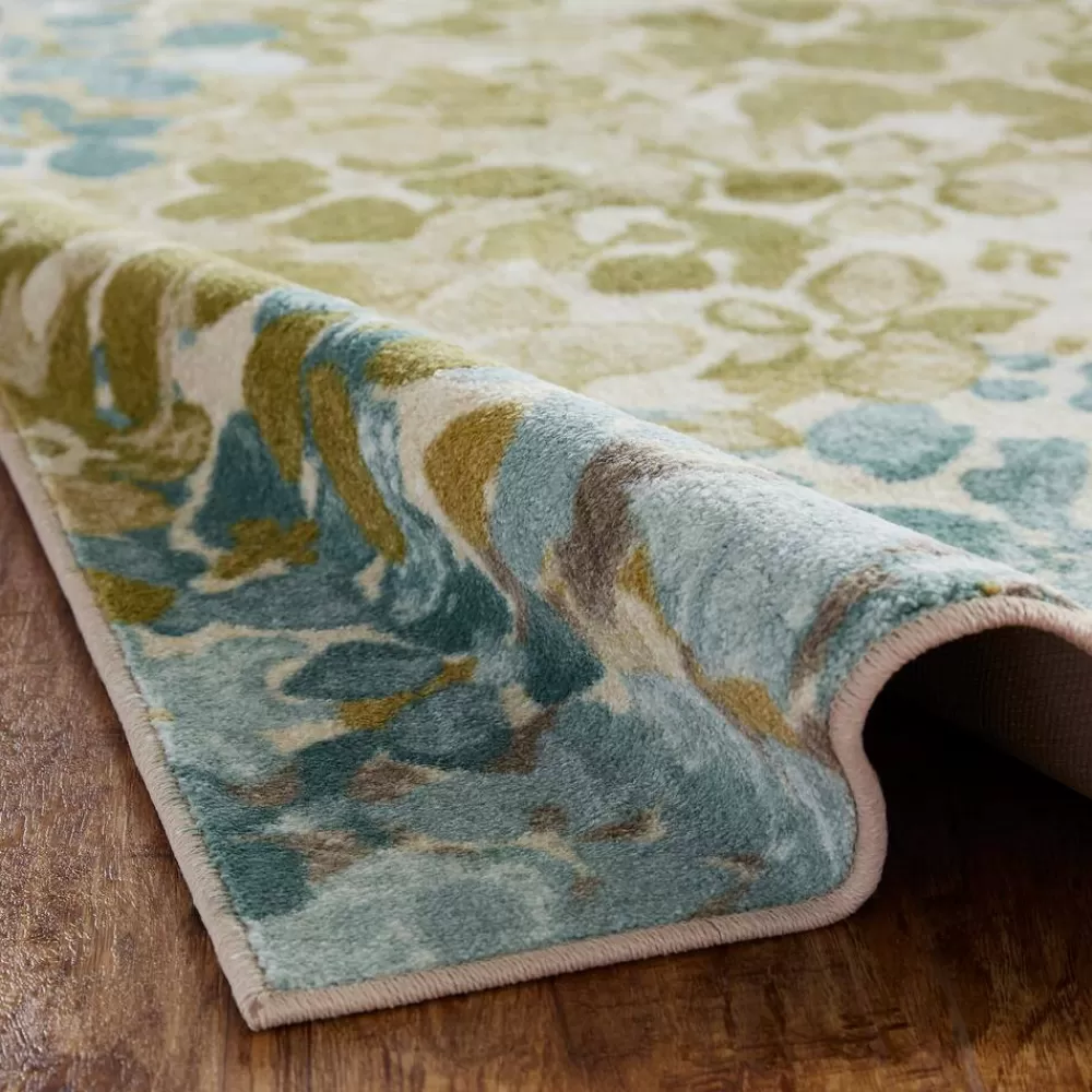 Radiance Aqua 2 Ft. X 8 Ft. Machine Washable Floral Runner Rug By Mohawk Home | * Clearance