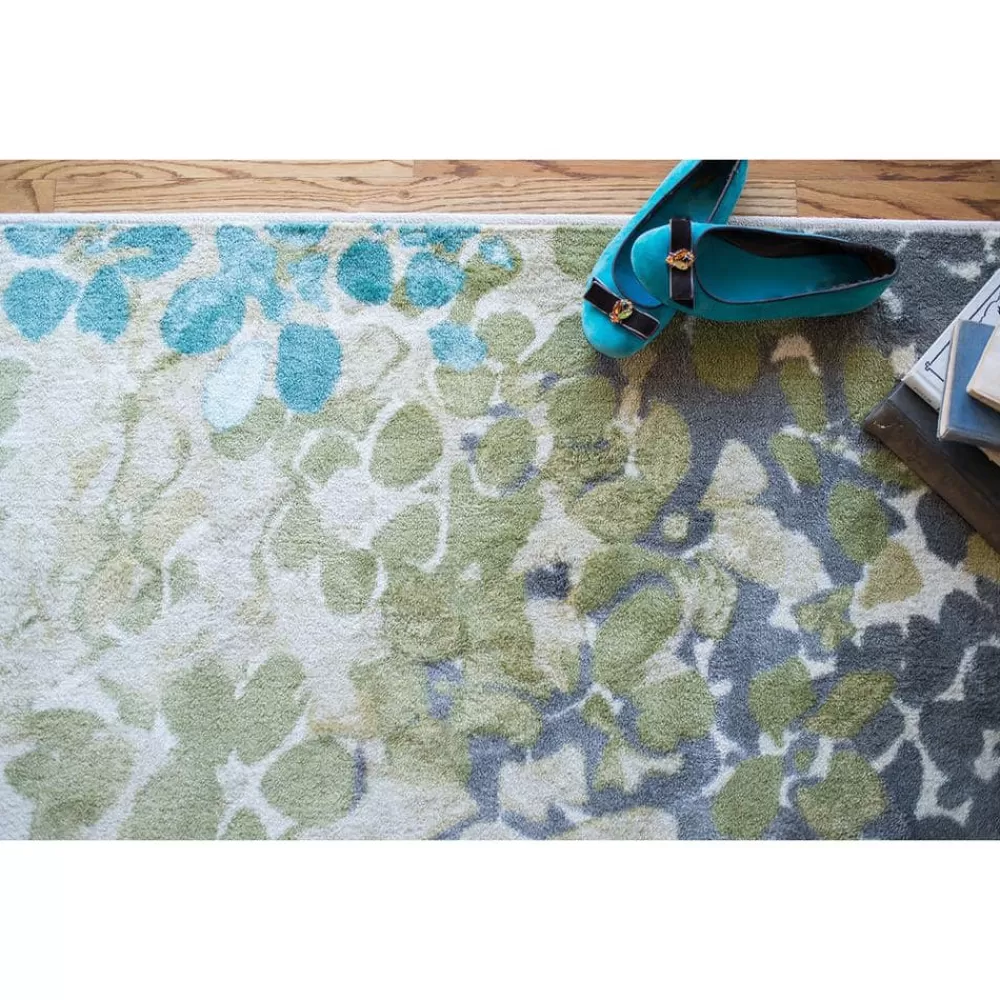 Radiance Aqua 4 Ft. X 5 Ft. Machine Washable Floral Area Rug By Mohawk Home | * Discount