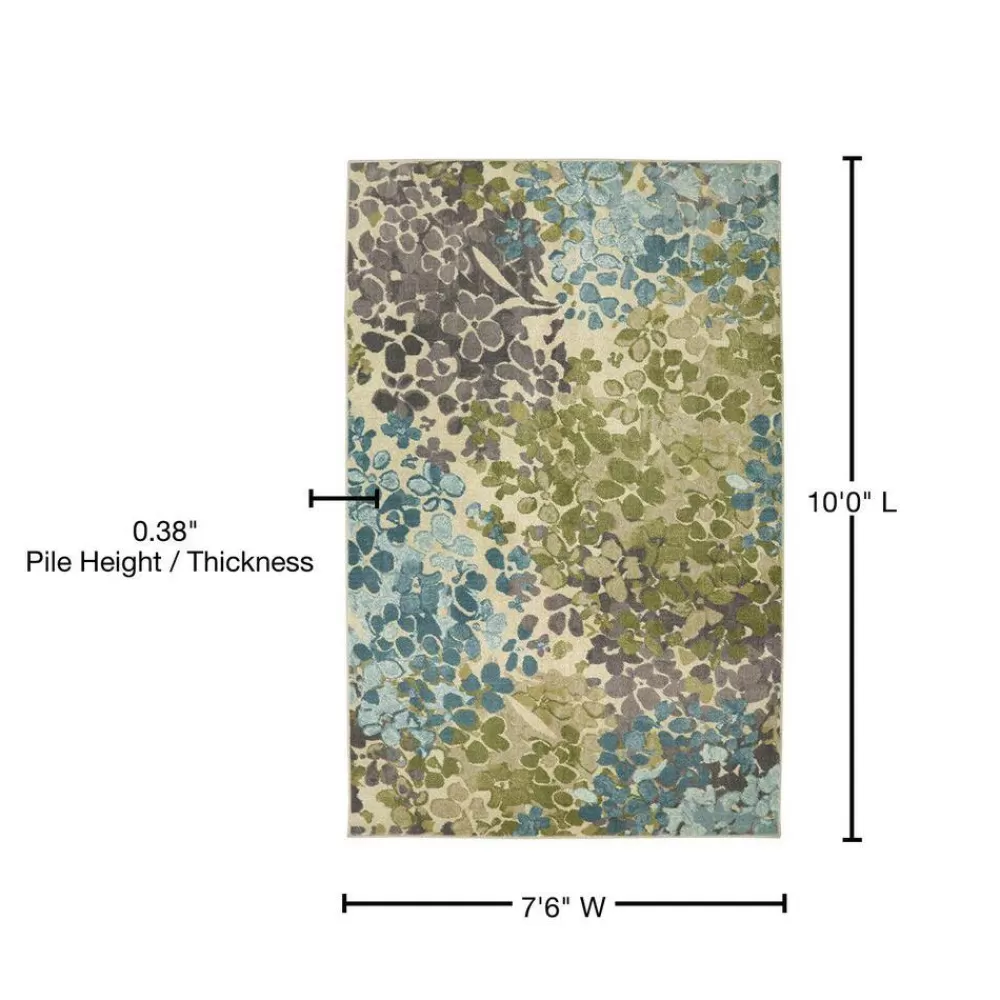 Radiance Aqua 7 Ft. 6 In. X 10 Ft. Floral Area Rug By Mohawk Home | * Shop