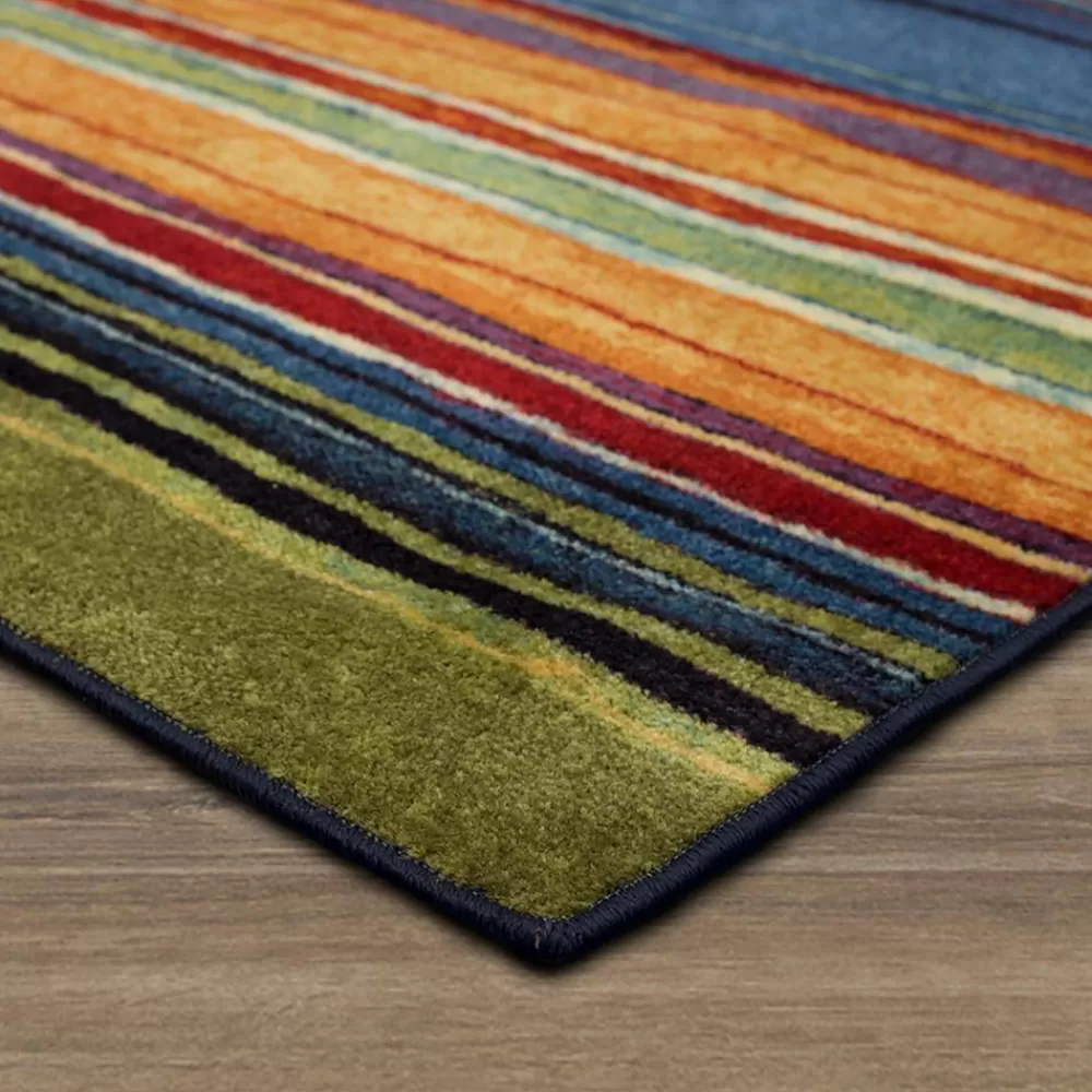 Rainbow Multi 7 Ft. 6 In. X 10 Ft. Striped Area Rug 3-Piece Set By Mohawk Home | * New