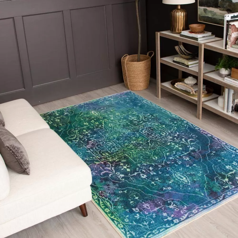 Rowland Teal 8 Ft. X 10 Ft. Abstract Area Rug By Mohawk Home | * Flash Sale