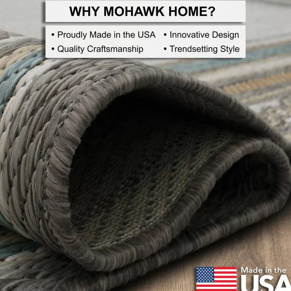 Seaside Border Light Grey 8 Ft. X 10 Ft. Geometric Indoor/Outdoor Area Rug By Mohawk Home | * Clearance