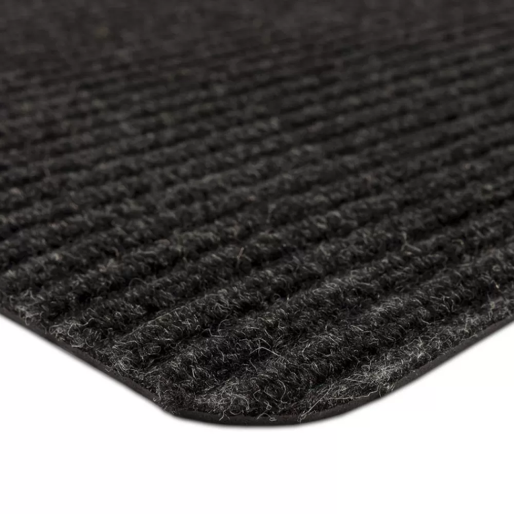 Striped Utility Mat Charcoal Indoor/Outdoor 24 In. X 36 In. Utility Door Mat By Mohawk Home | * Store