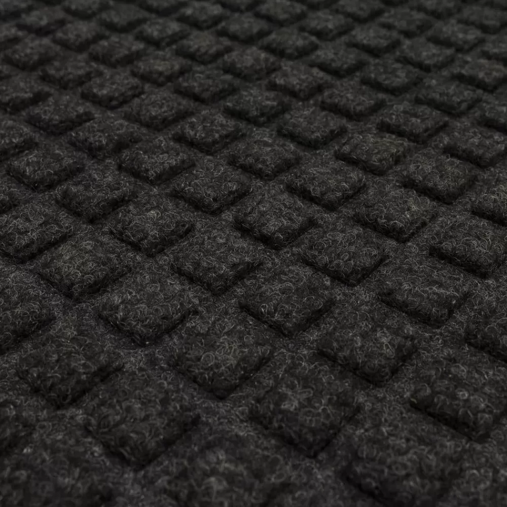 Waffle Grid Impression Onyx 24 In. X 36 In. Recycled Rubber Indoor/Outdoor Door Mat By Mohawk Home | * Flash Sale