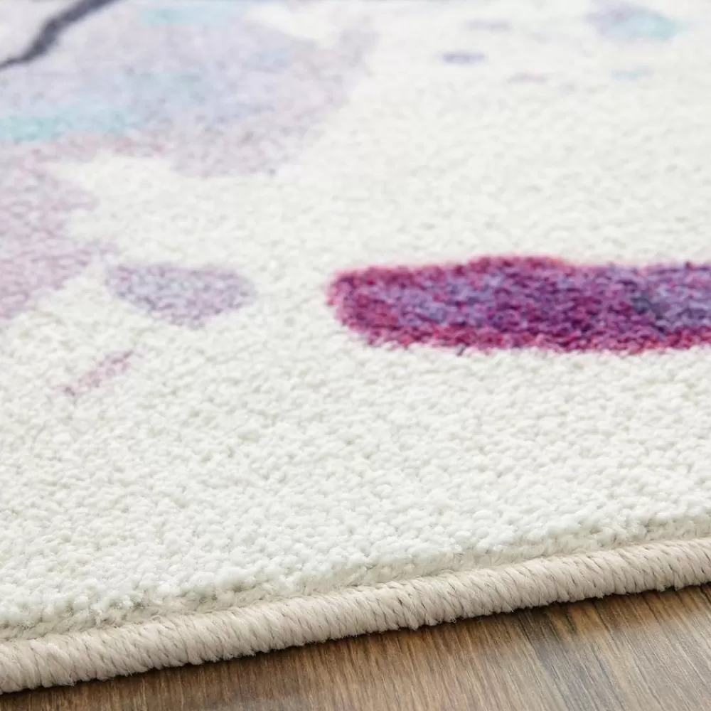 Watercolor Butterflies Purple 5 Ft. X 8 Ft. Abstract Area Rug By Mohawk Home | * Hot