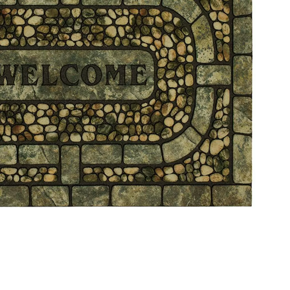Welcome Garden Pebbles Gray 23 In. X 35 In. Doorscapes Estate Mat By Mohawk Home | * Discount