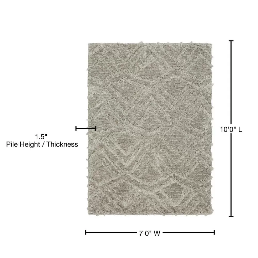 Zafi Gray 7 Ft. X 10 Ft. Shag Area Rug By Mohawk Home | * Store